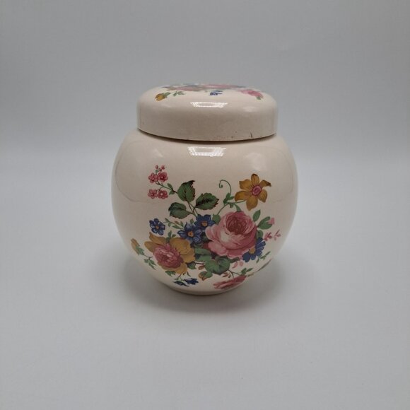 Sadler England Floral Design Ceramic Ginger Jar Lidded Storage Dish - Picture 10 of 16